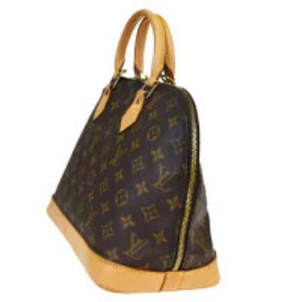 Louis Vuitton Alma Handbag Leather Monogram Brown